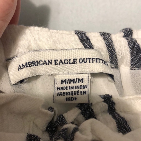 Off the shoulder navy and white romper - Picture 2 of 6